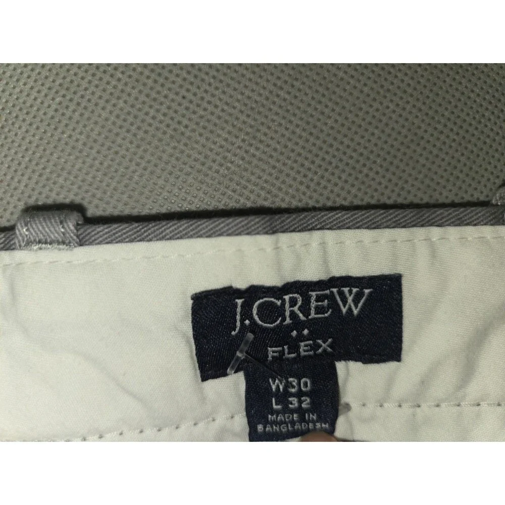 J.Crew Flex Chino Pants Men Slim Fit Grey Size 30x32 Stretch Cotton Flat Front